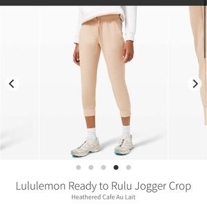Lululemon Ready to Rulu Jogger Crop Heathered Cafe Au Lait NWT size 4